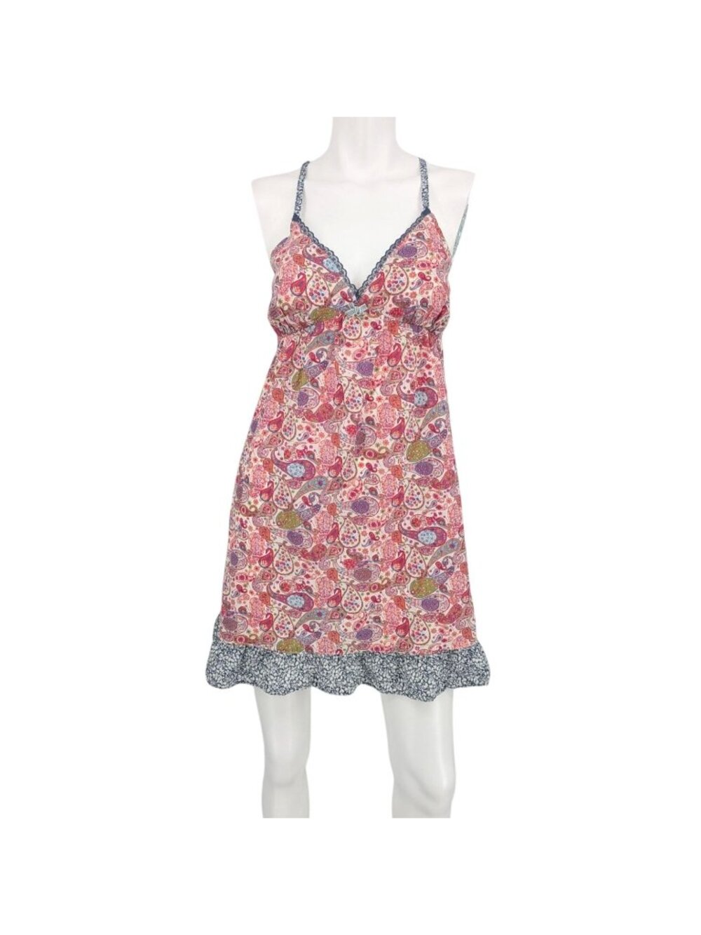 Liberty of London Paisley Babydoll Dress Crossbody Indie Boho Cottage Y2K Large